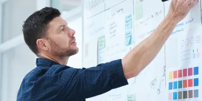 Man working on workforce planning