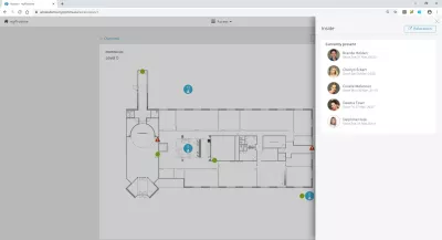 Building floor plan showing rooms and access control points