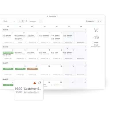 myProtime planning tool employee view